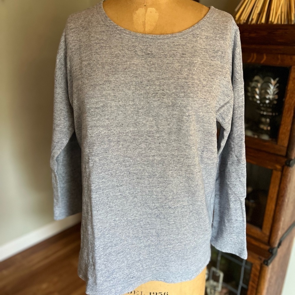 J.Crew pullover light weight top, sweatshirt like. Half zip in back